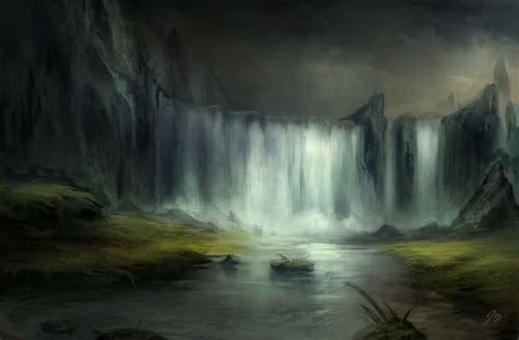 The Waterfall By Yobarte On Deviantart Environment Concept Art