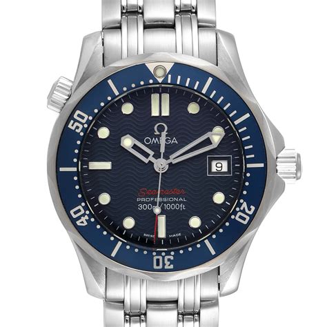 Omega Seamaster 300m Blue Wave Dial Midsize Watch 22238000