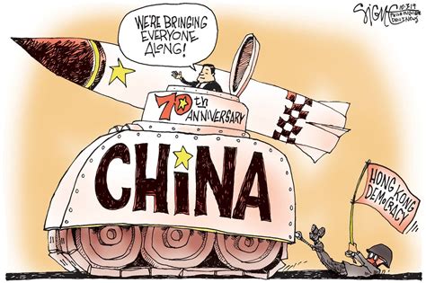 political cartoon china s 70th anniversary parade for hong kong