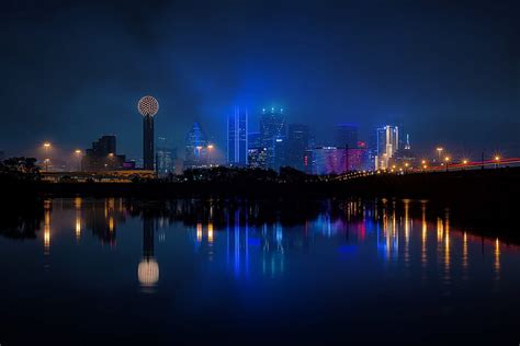 Hd Wallpaper Cities Dallas Building City Night Reflection Texas