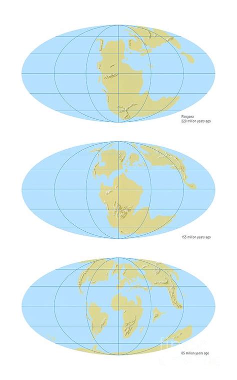 Pangea Break Up Global Maps Photograph By Gary Hincks