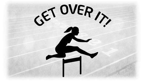 sports clipart track and field high jump event black silhouette female hurdler with words get