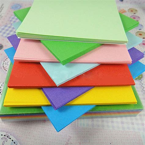 100pc 10cm Origami Square Paper Double Sided Coloured Craft Diy