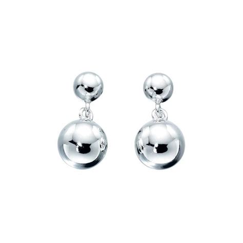 Double Sterling Silver Ball Drop Earrings E3736