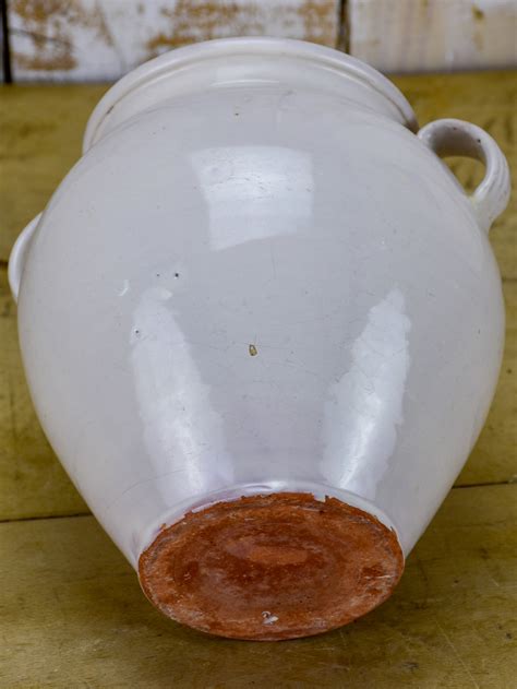 Antique French Confit Pot With White Glaze Chez Pluie