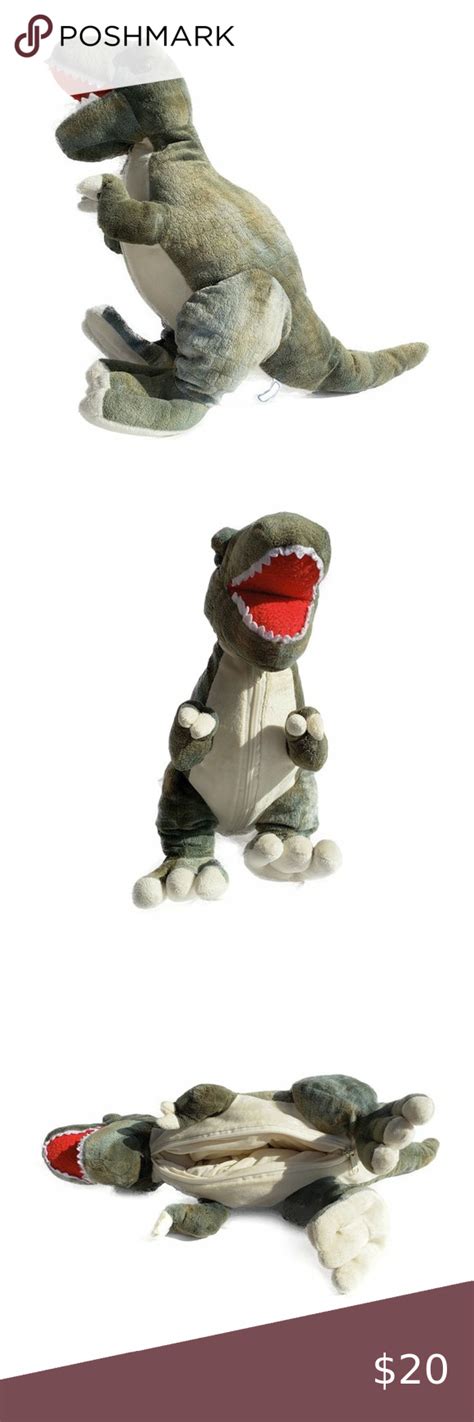 15 Inch T Rex Dinosaur Plush Stuffed Animal With Tummy Carrier Zipper