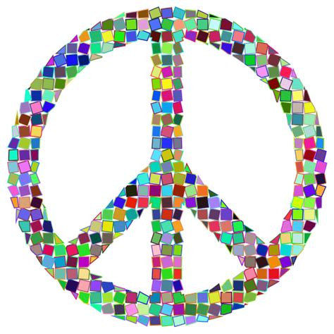 Mosaic Peace Sign Free Svg