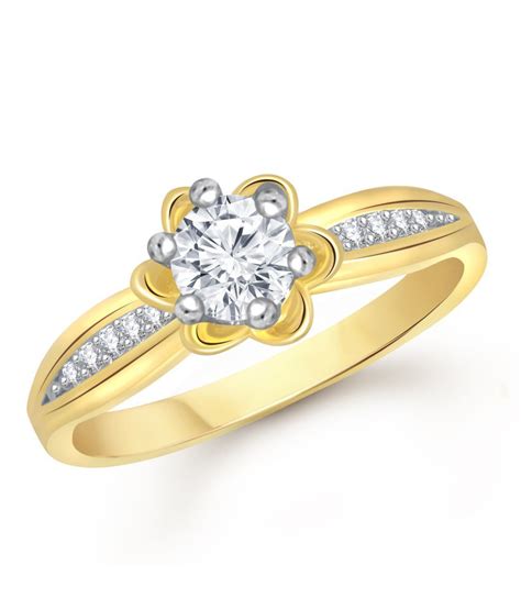 Vk Jewels Splendid Solitaire Gold And Rhodium Plated Ring Buy Vk Jewels Splendid Solitaire Gold