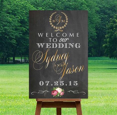 Printable Wedding Welcome Sign Personalized Sign Digital Sign Names