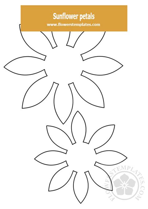 Free printable sunflower petal template. Paper Sunflower petals template | Flowers Templates