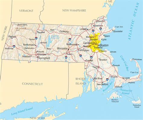 Boston On Map Boston On A Map United States Of America