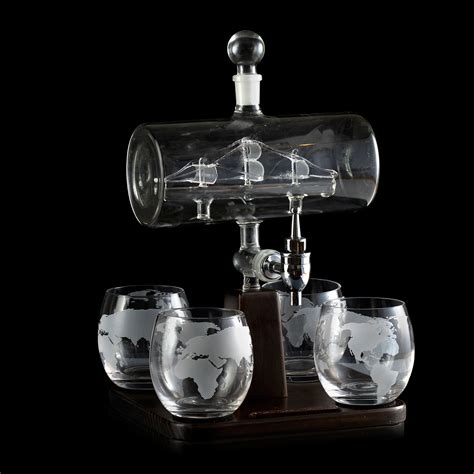 Side Ship Decanter Set 4 Glasses The Wine Savant Touch Of Modern
