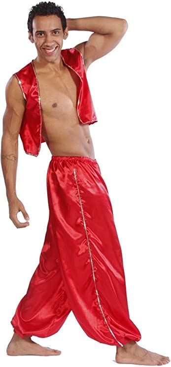 Belly Dance Mens Satin Vest And Pants W Sequiens Costume