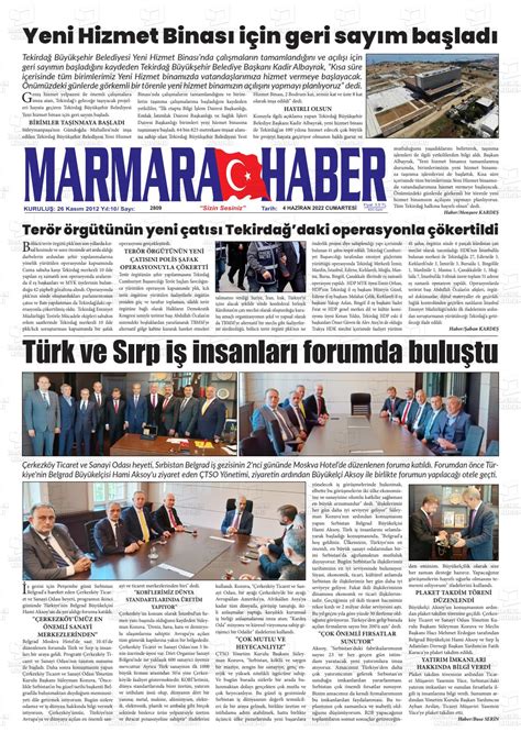 Haziran tarihli Marmara Haber Gazete Manşetleri