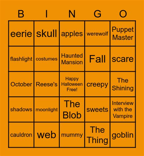 Halloween Bingo Card