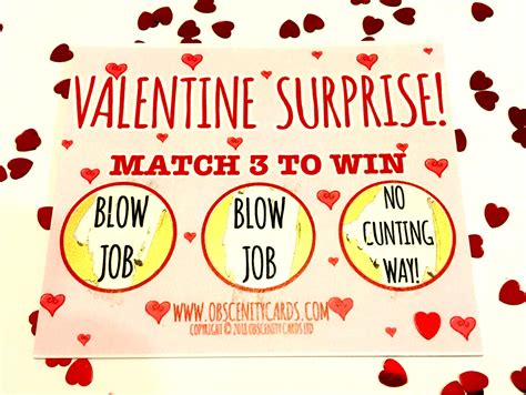 Valentines Day Mini Scratch Card Blow Job No Cunting Way