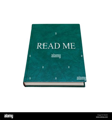 Read Me Manual Book With Dark Green Leather Cover Isolated On White
