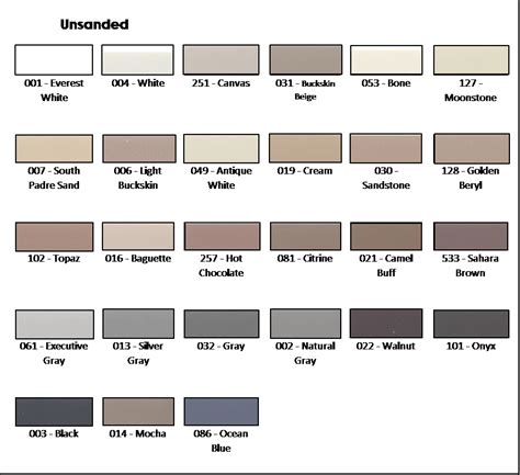 Armstrong Alterna Grout Color Chart