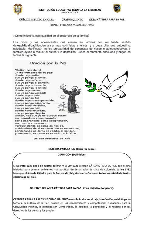510 Catedra De La Paz Que Es CÁtedra De Paz Y Sus Funciones