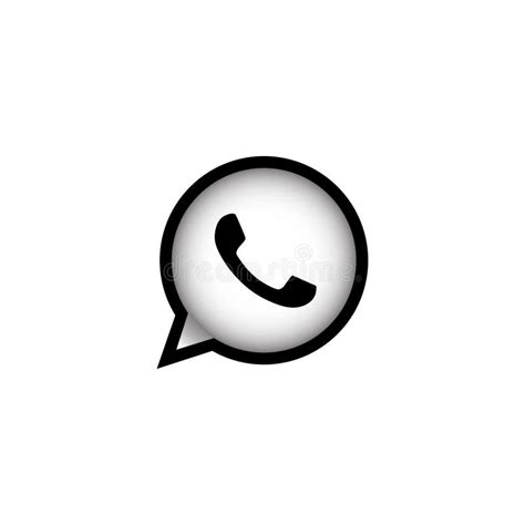 Black And White Whatsapp Vector Icon Design Stock Vector Illustration