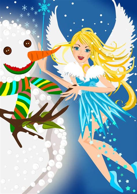 Winter Fairy Making A Snowman Illustration Sponsored Fairy