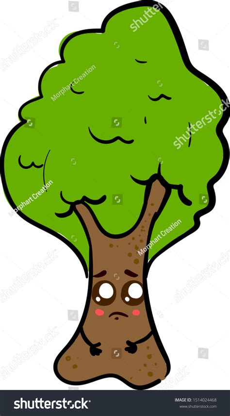 Sad Tree Illustration Vector On White Stock Vector Royalty Free