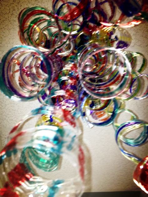 Dale Chihuly Inspired Recycled Water Bottle Chandelier Bottle