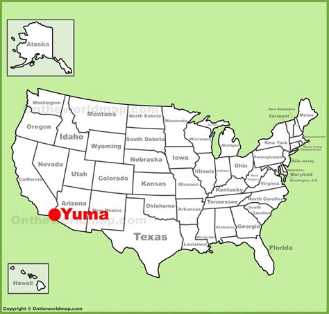 Yuma Location On The Us Map
