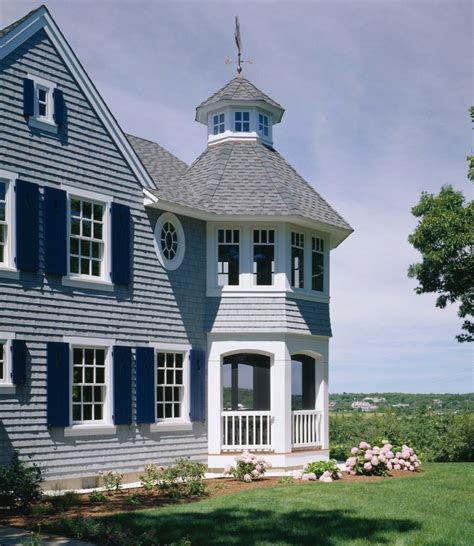 Light Grey Siding Blue Shutters With Images Cape Cod