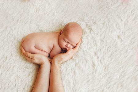 Photo Of Naked Newborn Baby Lying On Id Royalty Free