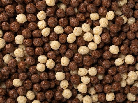 Chocolate Vanilla Breakfast Cereal Balls Mix Texture Background