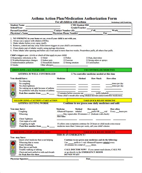 Asthma Action Plan Fill Out And Sign Printable Pdf Te Vrogue Co