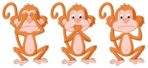 3 Wise Monkey Pose Stock Illustration Image Of Dumb 28725149