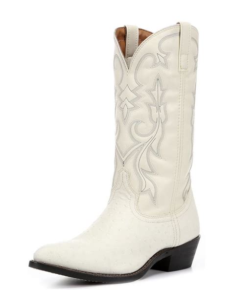 Mens Ostrich Dallas Boots White Mens White Cowboy Boots White
