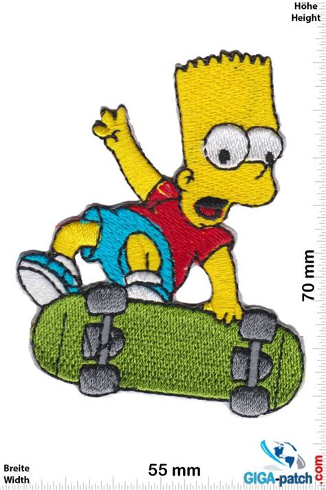 Patches Crafts Embellishments And Finishes Bart Simpson The Simpsons Skateboard Quality