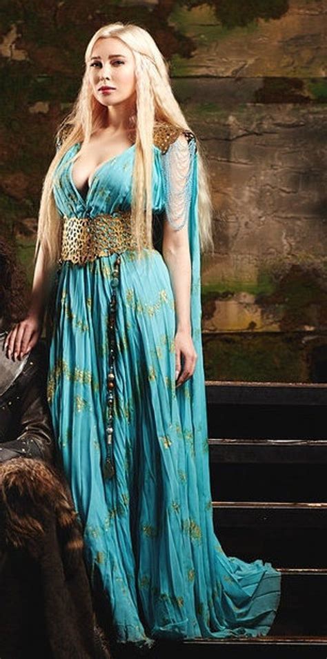 Daenerys Targaryen Blue Dress Qarth Cosplay Costume From Game Etsy