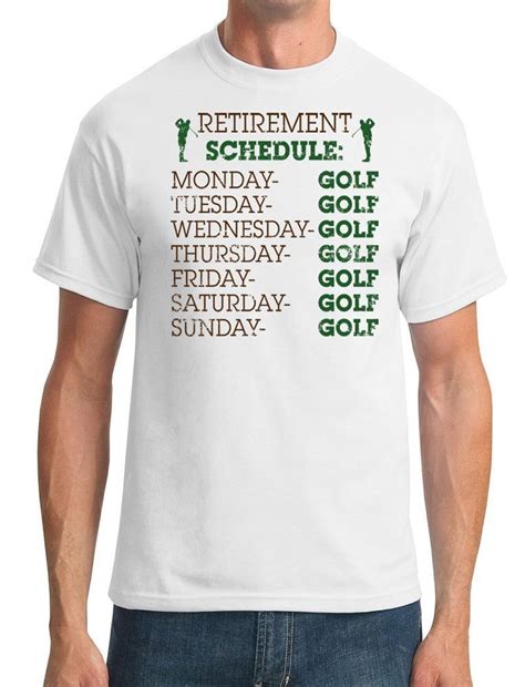 Retirement Schedule Monday Funny Golfer Mens T Shirt In T Shirts