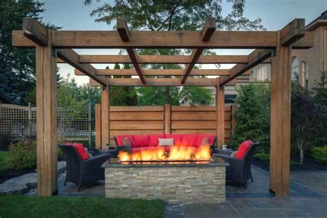 Fireplace Patio Backyard Pergola