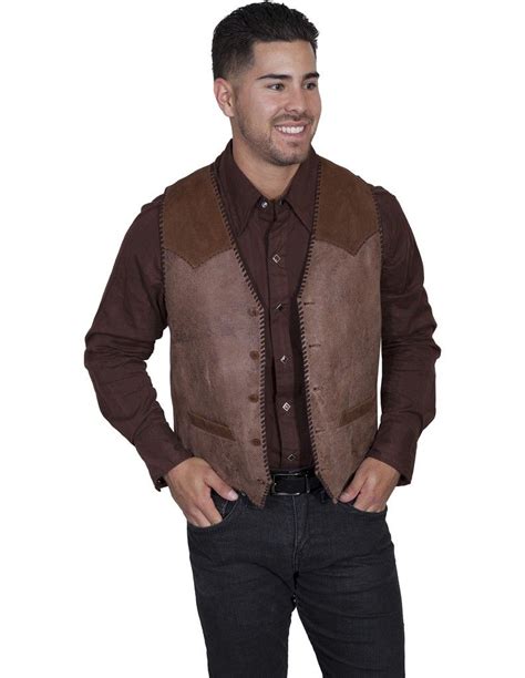 Scully Western Vest Mens Quality Masculine Leather Suede