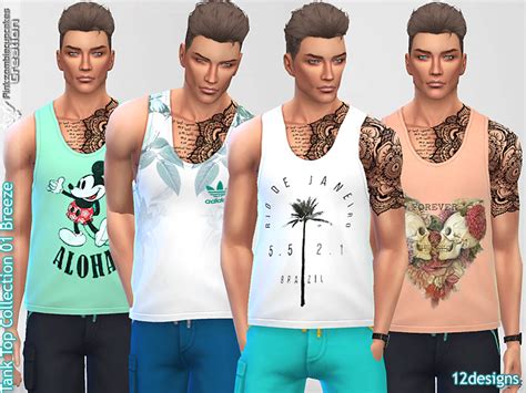 The Sims Resource Male Tank Top Collection 01 Breeze