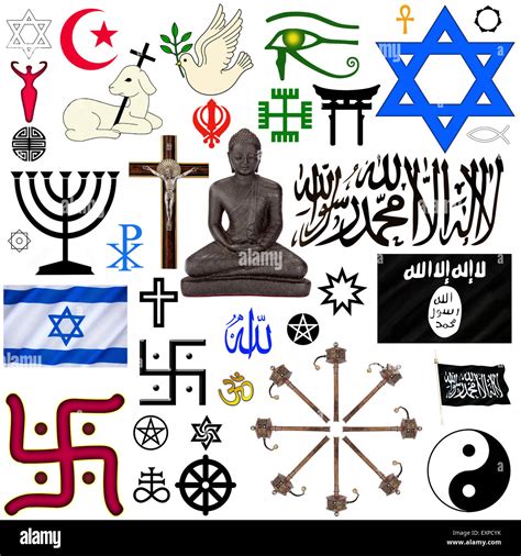 A Selection Of Religious Symbols For Cut Out Isolated On White Stock