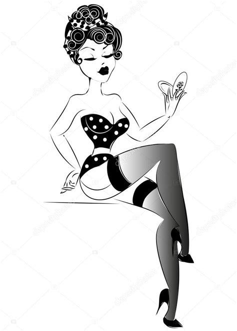 Sexy Pin Up Girl In Lingerie Stock Vector By ©sofiapink 92955812