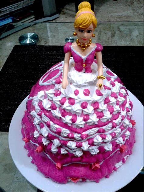 Chocolate Doll Skirt Cake Dressed With Boiled Icing In A Princess Look