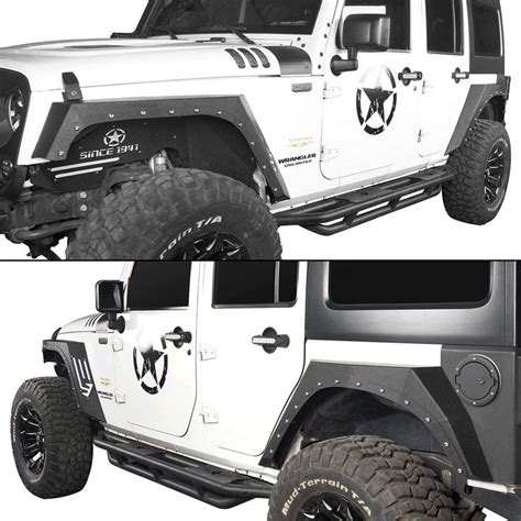 Armor Style Fender Flares Guards For 2007 2018 Jeep Wrangler Jk Jeep