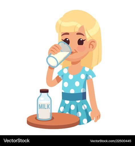 Kid Drink Milk Cartoon