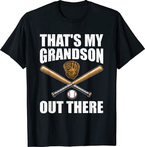 Thats My Grandson Out There Baseball Shirt Grandma Grandpa