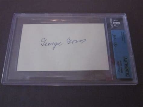 George Gross Autographed 3x5 Index Card Jsa Bgs Slab Encapsulated
