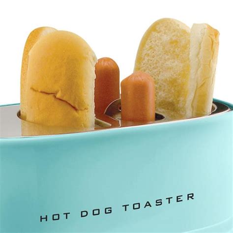 Nostalgia 650 Watts 2 Hot Dog Aqua Long Slot Toaster Hdt600aq The