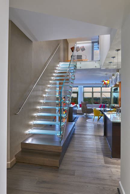 Bringing Light To A Penthouse Contemporary Staircase Dc Metro