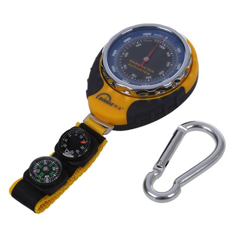 4in1 Compass Barometer Thermometer With Carabiner Camping Hiking Pocket
